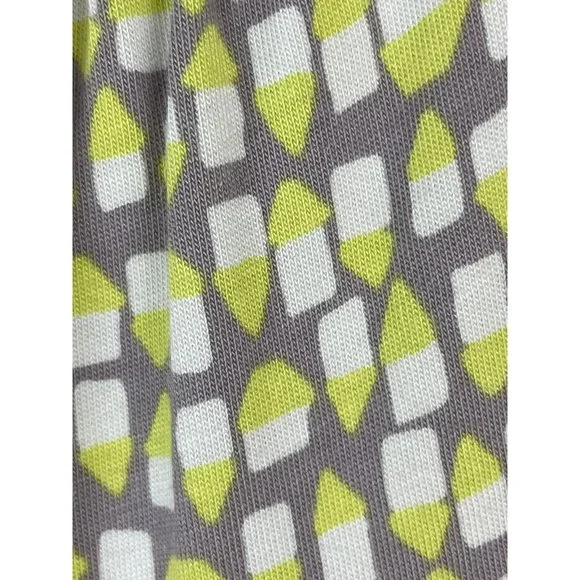 Boden Dress US Size 4P Gray & Lime Green Print Cap Sleeve Jersey Pockets EUC - Picture 5 of 14